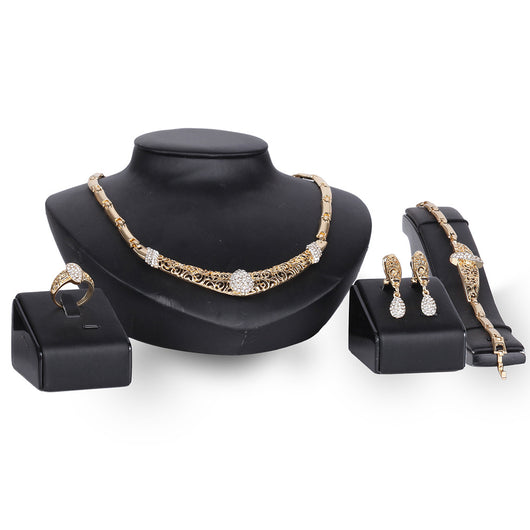 Conjunto de Joyería de Cristal: Collar y Aretes (4 Piezas) - Image 3