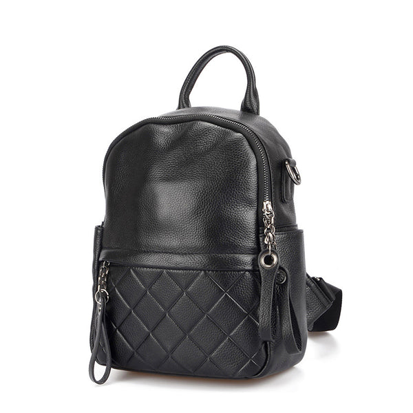 Mochila de Cuero Compacta Multiusos con Compartimento Perfumado