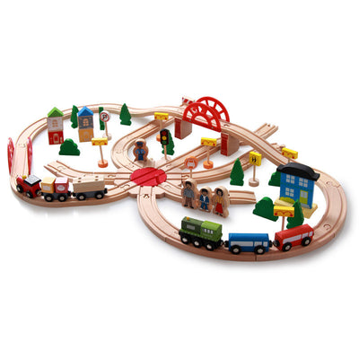 Set de 120 Piezas de Vías de Tren de Madera para Niños - Image 7