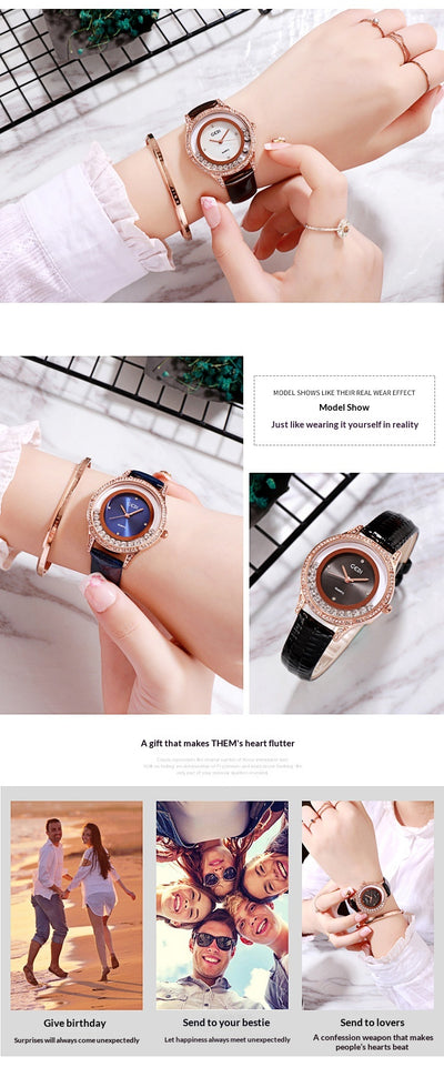 Reloj Cinturón de Cuero Doble Diamante Versátil para Mujer - Image 12
