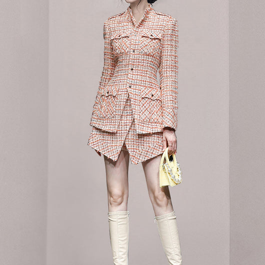Conjunto de Falda y Chaqueta Tweed Estructura Slim - Dos Piezas Elegantes - Image 11