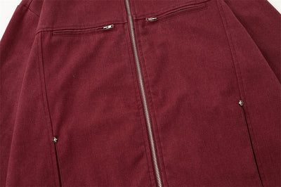 Chaqueta de Trabajo Hombre Cuello Alto Cremallera Suelta Primavera Otoño - Image 23