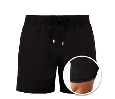 Pantalones Cortos Deportivos Estampados de Doble Capa para Hombre - Image 11