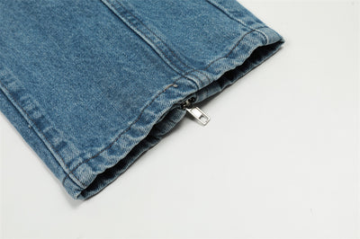 Jeans Hip-hop con Pentagrama y Cierre Lateral para Hombre - Image 22