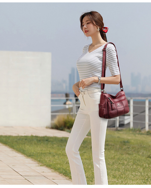 Bolso Crossbody de Cuero Genuino para Mujer - Gran Capacidad - Image 15