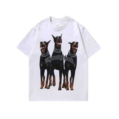 Playera Holgada Doberman Pinscher Estilo Urbano Desgastada para Hombre y Mujer - Image 4