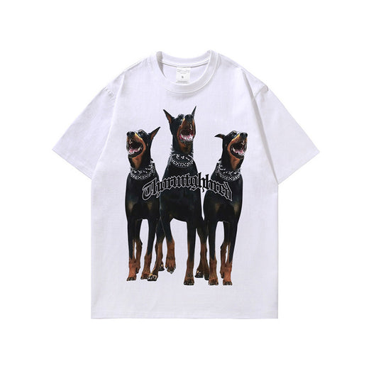 Playera Holgada Doberman Pinscher Estilo Urbano Desgastada para Hombre y Mujer - Image 4