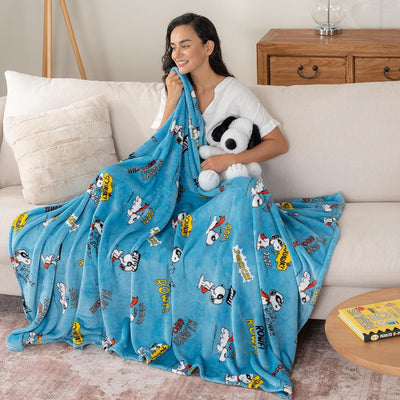 Cobija de felpa Peanuts Velvet Loft Snoopy 140 x 178 cm – Diseño The Flying Ace, oficial y ultra suave - Tekeno