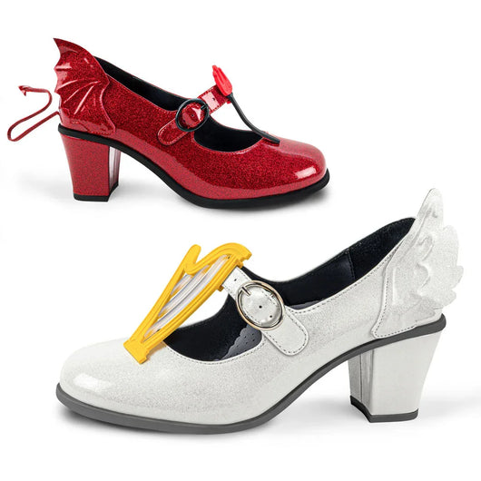 Chocolaticas® Mid Heels Angel & Demon Women's Mary Jane Pump - Tekeno