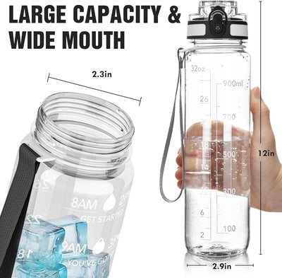 Botella de Agua Deportiva Motivacional OLDLEY: Hidratación Inteligente y Sin BPA - Tekeno