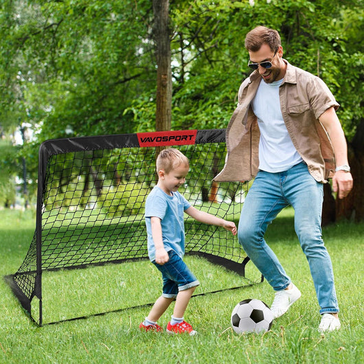 VAVOSPORT - Set de Porterías de Fútbol Portátiles 4'x3' para Niños | Incluye Balón, Bomba y Conos | Entrenamiento en Casa y Jardín - Tekeno