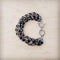 **Black Faceted Triple Strand Beaded Bracelet 807m