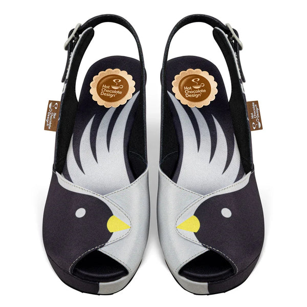 Black Birds Wedge Sandals - Bold Goth Style