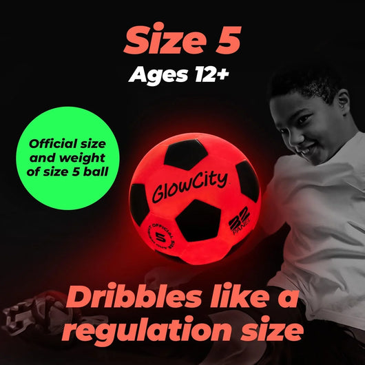 Balón de Fútbol Iluminado GlowCity con 2 Luces LED: ¡Que el Partido Nunca Termine! - Tekeno