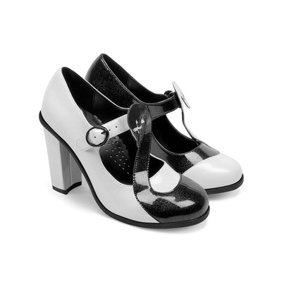 Chocolaticas® Black Swan Mary Jane Heels - Elegance in Black