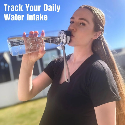 Botella de Agua Deportiva Motivacional OLDLEY: Hidratación Inteligente y Sin BPA - Tekeno