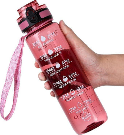Botella de Agua Deportiva Motivacional OLDLEY: Hidratación Inteligente y Sin BPA - Tekeno