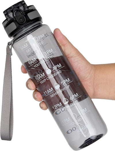 Botella de Agua Deportiva Motivacional OLDLEY: Hidratación Inteligente y Sin BPA - Tekeno