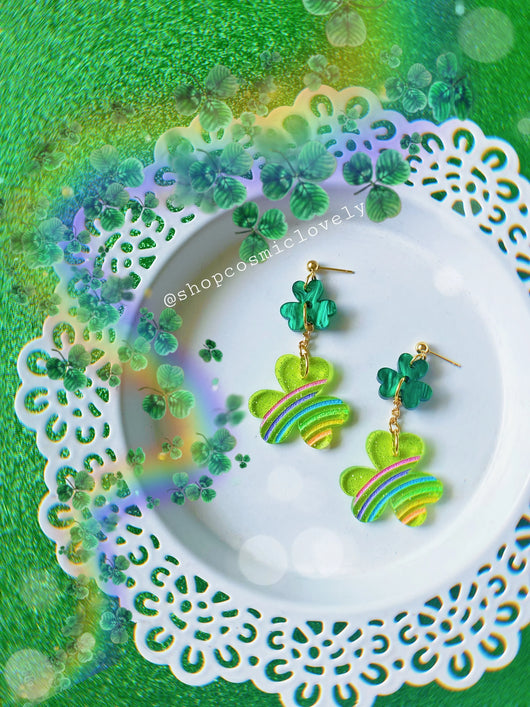 Rainbow Shamrock Earrings - Tekeno