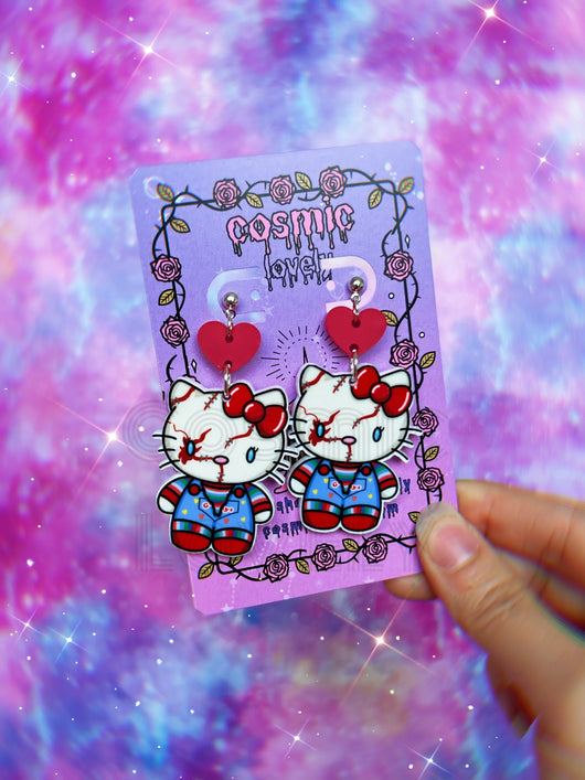 Halloween Horror Kitty Earrings - Tekeno