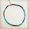 **Blue Turquoise, Wood and Copper Beads Necklace 230g