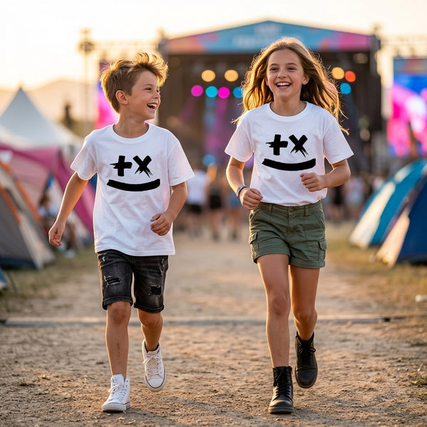 Playera Suelta de Manga Corta para Niños y Niñas