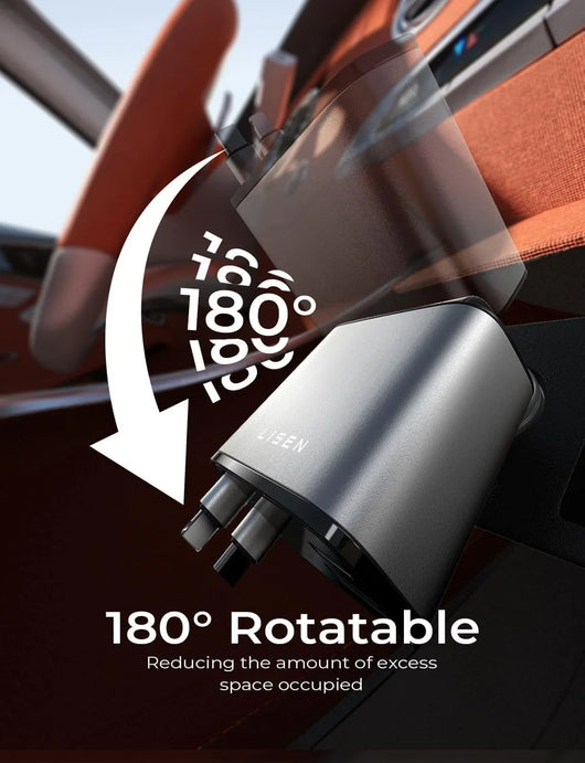 Cargador retráctil lisen para automóvil: carga rápida de 69w para iphone y samsung - Tekeno