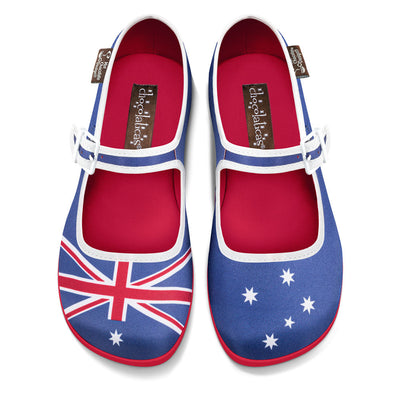 Chocolaticas® Sapatilha Mary Jane Feminina Bandeira Australiana