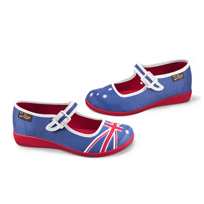 Chocolaticas® Australian Flag Women's Mary Jane Flat - Tekeno