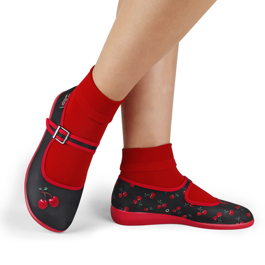 Cherry Black Women's Mary Jane Flats