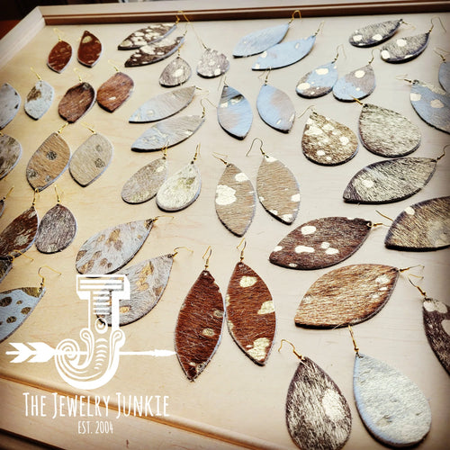 **Leather Earring Starter Pack - Metallic Hair On Hide - 50 Pairs 214o