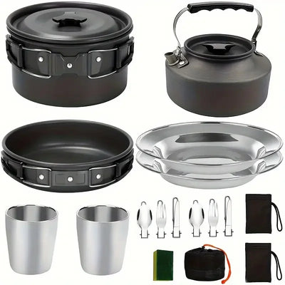 Set de Utensilios de Cocina para Camping Odoland de 15 Piezas: Tu Compañero Culinario en la Naturaleza - Tekeno
