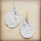 **Leather Teardrop Earring-White and Gold Gator 210h