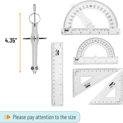 Juego de 15 Piezas de Geometría Mr. Pen: Herramientas Esenciales para Precisión - Tekeno