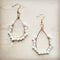 Wire Wrapped Freshwater Pearl Beaded Hoop Earrings 218y