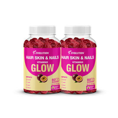 Evolution GLOW - Vitaminas para Cabelo, Pele e Unhas