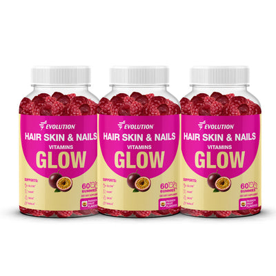 Evolution GLOW - Vitaminas para Cabelo, Pele e Unhas