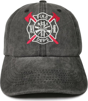 Gorra Bordada de Bombero Unisex – Estilo Vintage Ajustable
