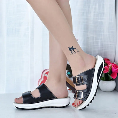Sandalias de Cuero con Suela Gruesa y Plataforma Cómoda - Image 21
