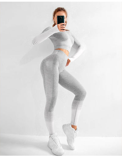 Conjunto Deportivo Mujer 2 Piezas Yoga y Fitness sin Costuras - Image 33