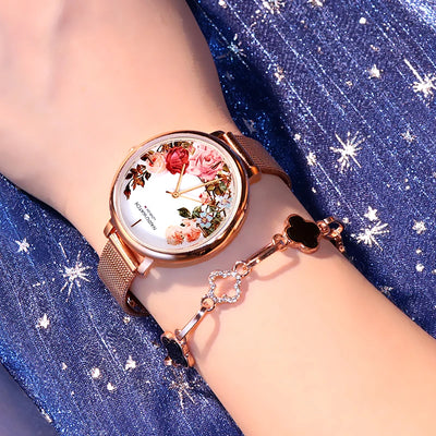 Reloj de Dama con Esfera Grande y Diseño Floral Versátil - Image 14