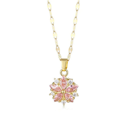 Crystal Cherry Blossom Pendant Necklace - Tekeno