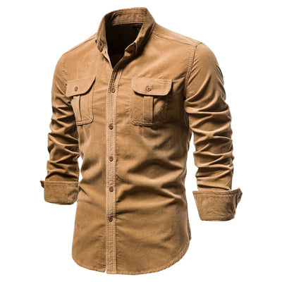 Camisa Azul de Manga Larga para Hombre - Estilo Universitario - Image 19