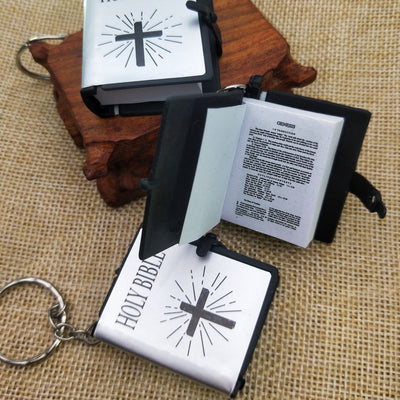 Mini Biblia Inglesa Llavero de Papel Real - Joyería Cristiana Portátil - Image 27