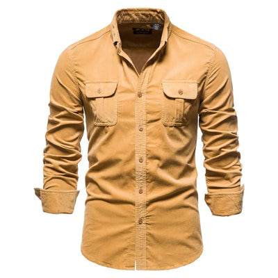 Camisa Azul de Manga Larga para Hombre - Estilo Universitario - Image 25