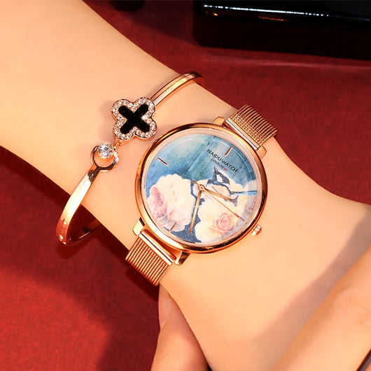 Reloj de Dama con Esfera Grande y Diseño Floral Versátil - Image 10