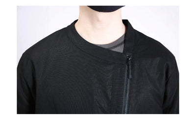 Camisa Casual Hombre Patchwork Punk Funcional Algodón Lino Manga Corta - Image 10