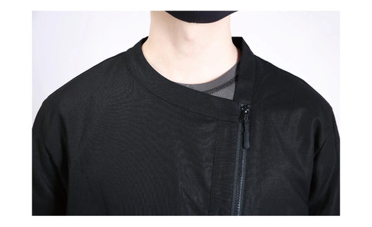 Camisa Casual Hombre Patchwork Punk Funcional Algodón Lino Manga Corta - Image 10