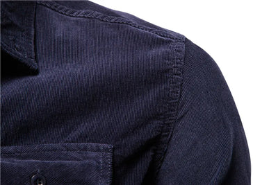 Camisa Azul de Manga Larga para Hombre - Estilo Universitario - Image 31
