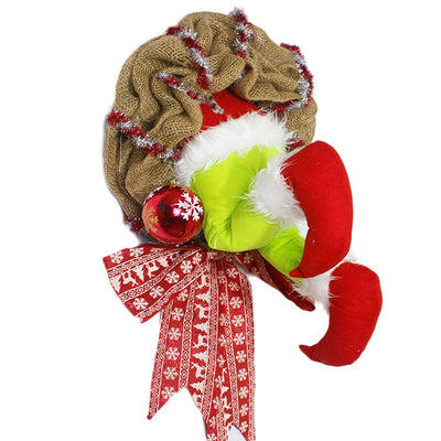 Corona Navideña con Piernas de Papá Noel - Decoración Puerta Reutilizable con Lazo - Image 22